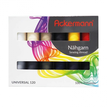 ACKERMANN Universeel naaigaren kleurenmix 12x1000m